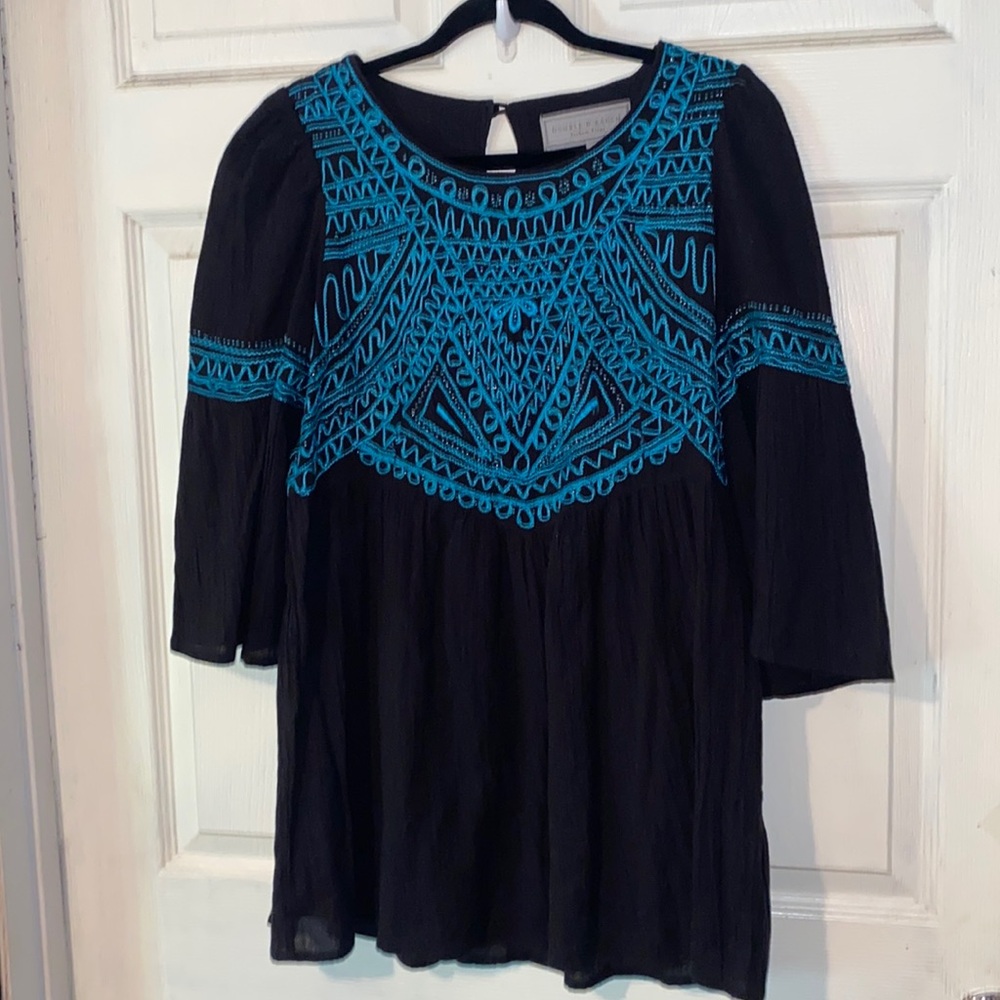 Double D Ranch beaded 3/4 sleeve blouse small